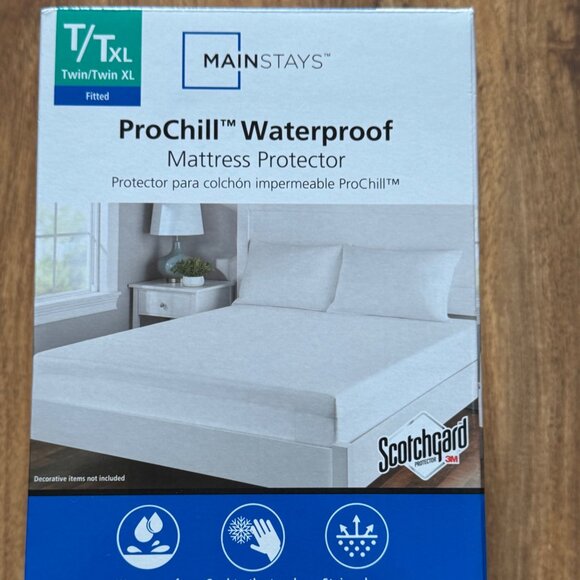 Mainsstays Prochill Waterproof Twin XL Waterproof Mattress Protector NEW - Picture 1 of 4